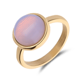 Ring aus Edelstahl, vergoldet, mit Opal