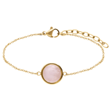 Armband aus Edelstahl, vergoldet, mit Rosenquarz