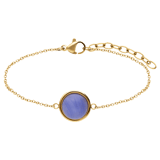 Armband aus Edelstahl, vergoldet, mit blauem Spitzenachat
