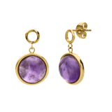 Ohrstecker aus Edelstahl, vergoldet, mit Amethyst