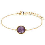 Armband aus Edelstahl, vergoldet, mit Amethyst