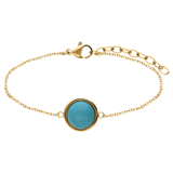 Armband aus Edelstahl, vergoldet, mit Türkis