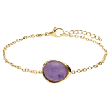 Stainless steel goldplated fantasiearmband met amethyst voor dames