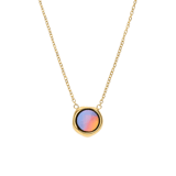 Halskette aus Edelstahl, vergoldet, mit Opal