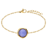 Armband aus Edelstahl, vergoldet, mit blauem Spitzenachat