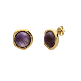 Ohrringe aus Edelstahl, vergoldet, mit Amethyst