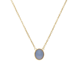 Halskette aus Edelstahl, vergoldet, mit Opal