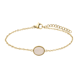 Armband aus Edelstahl, vergoldet, mit Opal