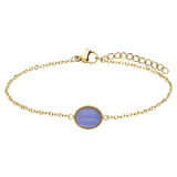 Armband aus Edelstahl, vergoldet, mit blauem Spitzenachat