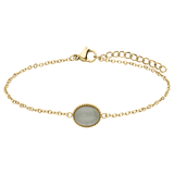 Armband aus Edelstahl, vergoldet, mit grünem Aventurin