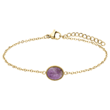 Armband aus Edelstahl, vergoldet, mit Amethyst