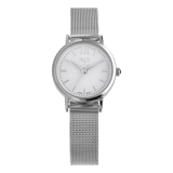 Regal horloge met zilverkleurige meshband