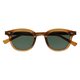 Braune Sonnenbrille mit grünen Gläsern