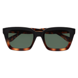 Braune quadratische Sonnenbrille mit Pantherprint
