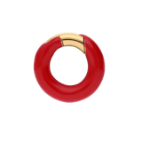 Stainless steel goldplated hanger met rood emaille voor dames