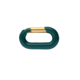 Stainless steel goldplated hanger met groen email voor dames