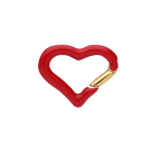 Stainless steel goldplated hanger hart met rood emaille voor dames