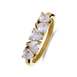 Stainless steel goldplated ring hart met zirkonia voor dames