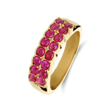 Stainless steel goldplated ring met zirkonia voor dames