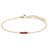 Armband aus Edelstahl, vergoldet, mit rotem Zirkonia