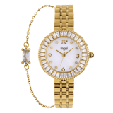 Regal Damen-Set, Armbanduhr und Armband, goldfarben
