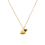 Stainless steel goldplated ketting met hanger hart voor dames