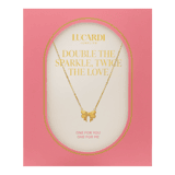 Stainless steel goldplated ketting met hanger strik voor dames