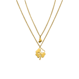 Stainless steel goldplated ketting met hanger klaver voor dames