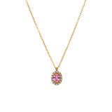 Stainless steel goldplated ketting met hanger met zirkonia voor dames