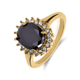Stainless steel goldplated ring met zirkonia voor dames