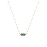 14 karaat geelgouden ketting met malachite