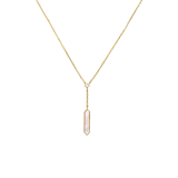 Zilveren goldplated ketting met hanger hexagon met zirkonia voor dames