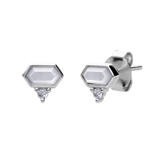 Ohrstecker aus 925er Silber mit Perlmutt und Zirkoniasteinen versehen