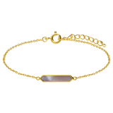 Armband aus 925er Silber, vergoldet, mit Perlmutt