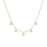 Zilveren goldplated ketting met hanger bloem met zirkonia voor dames