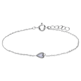 Armband aus 925er Silber, Herz, Perlmutt