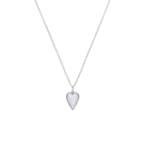 Zilveren ketting hart parelmoer