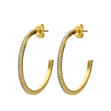 Zilveren goldplated oorringen met zirkonia voor dames