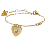 Guess stahlfarbenes, goldplattiertes Armband AMORE