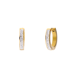 Stainless steel goldplated oorringen met kristal 16mm
