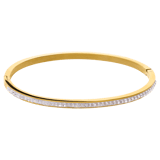 Stainless steel goldplated bangle small met kristal