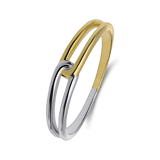 Silberner Bicolor-Drehring für Damen