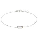 Silbernes Charm-Armband mit Zirkonia für Damen