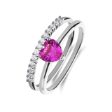 Silberner Ring mit Herz und Zirkonia für Damen
