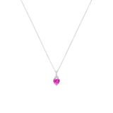 Silberne Halskette mit Herzanhänger und Zirkonia für Damen