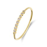 14 karaat geelgouden ring met zirkonia voor dames