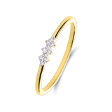 14 Karat Gelbgoldring mit 0,045 ct Diamant für Damen