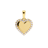 9 karaat hanger hart met zirkonia steentjes