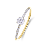 14-karätiger Gelbgoldring mit 0,325 ct Labor-Diamant für Damen