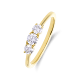 14 karaat geelgouden ring met lab grown diamant 0,490ct voor dames